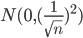 N(0, (\frac{1}{\sqrt{n}})^2)